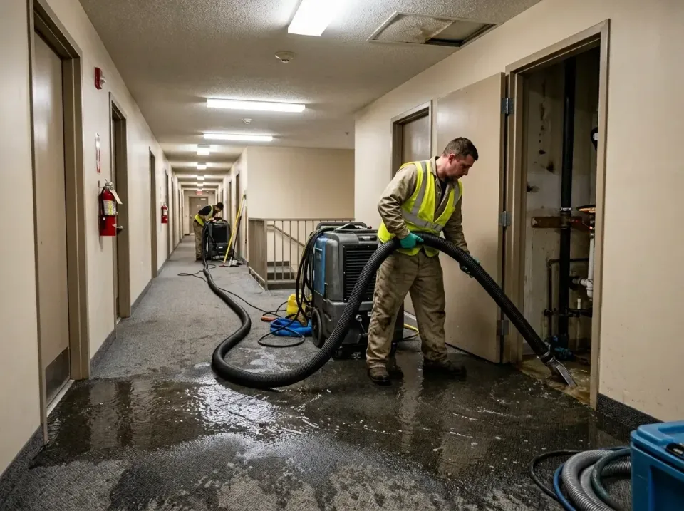 multi-unit-apartment-hallway-f-005 — frequently asked questions, Emergency Burst Pipe Water Extraction & Removal in Running…